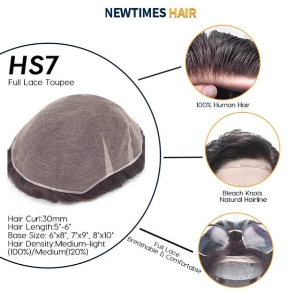 Icon Hair Unit. Full swiss Lace Toupee Mens Wig Hair Replacement Virgin Human Hair Toupee